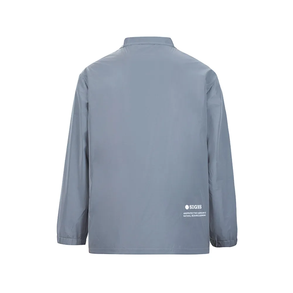 Men's long sleeve zipper up casual jacket GreyCF10021