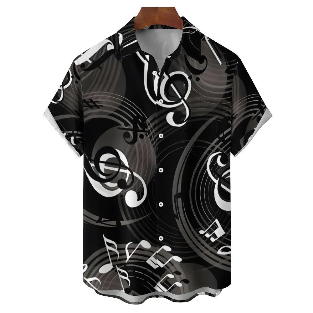 Men's Note Casual Short Sleeve Shirt 2311000230