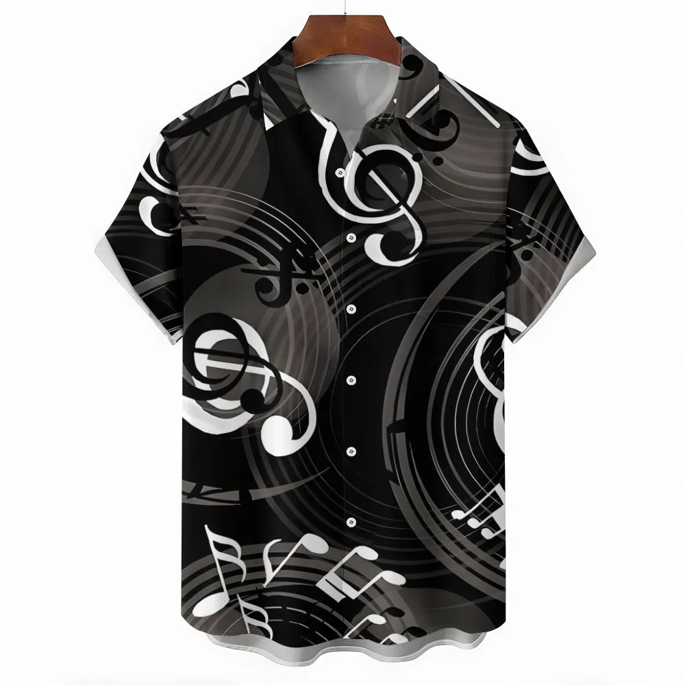 Men's Note Casual Short Sleeve Shirt 2311000230