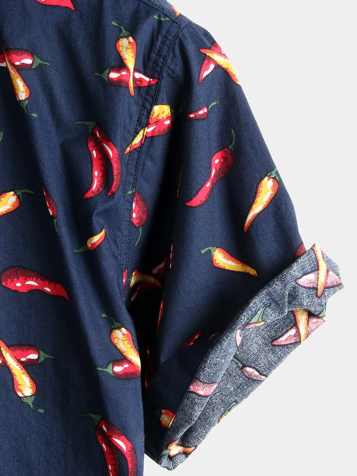 Men's Pepper Print Cotton Tropical Hawaiian Shirt