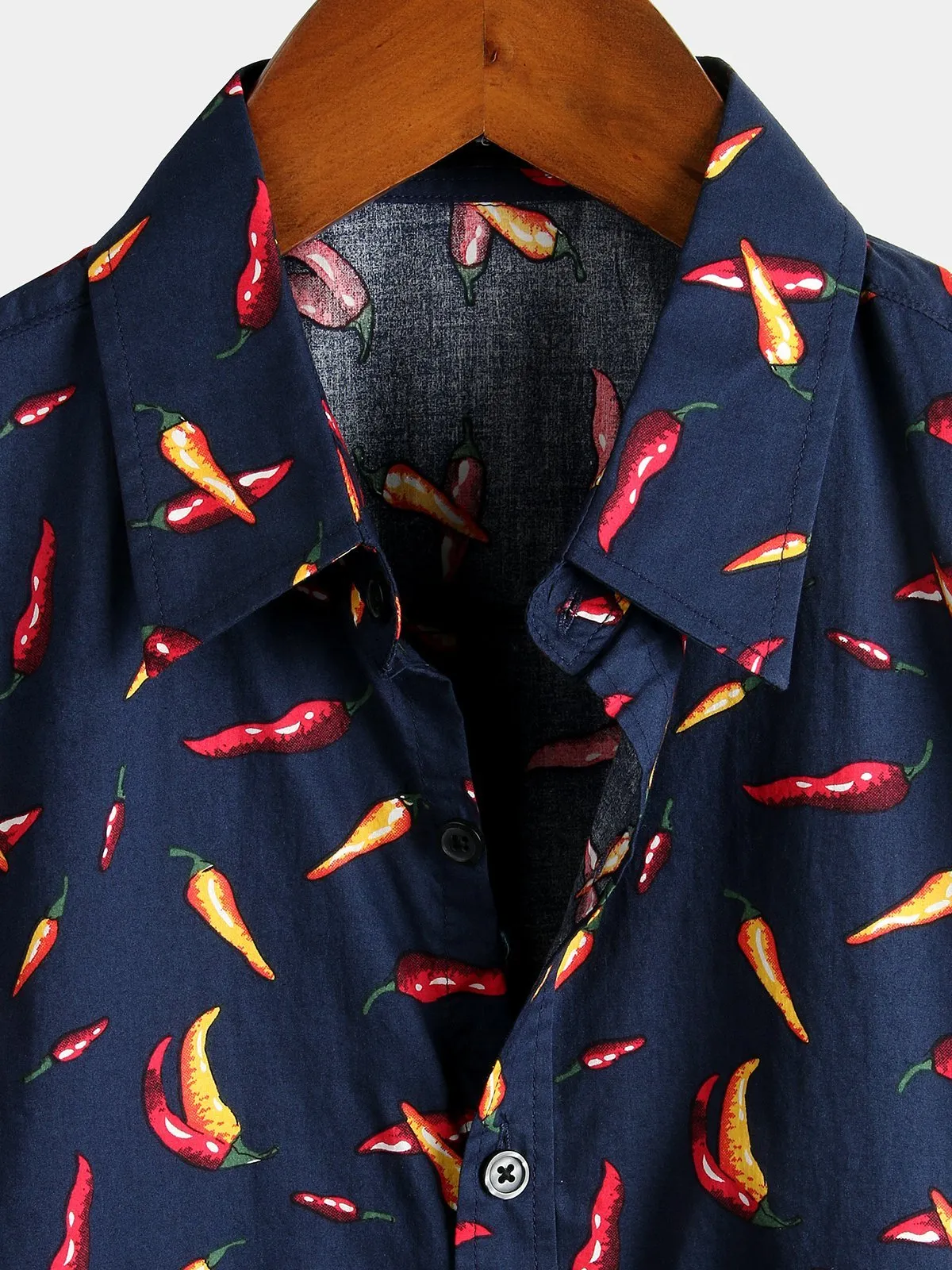 Men's Pepper Print Cotton Tropical Hawaiian Shirt