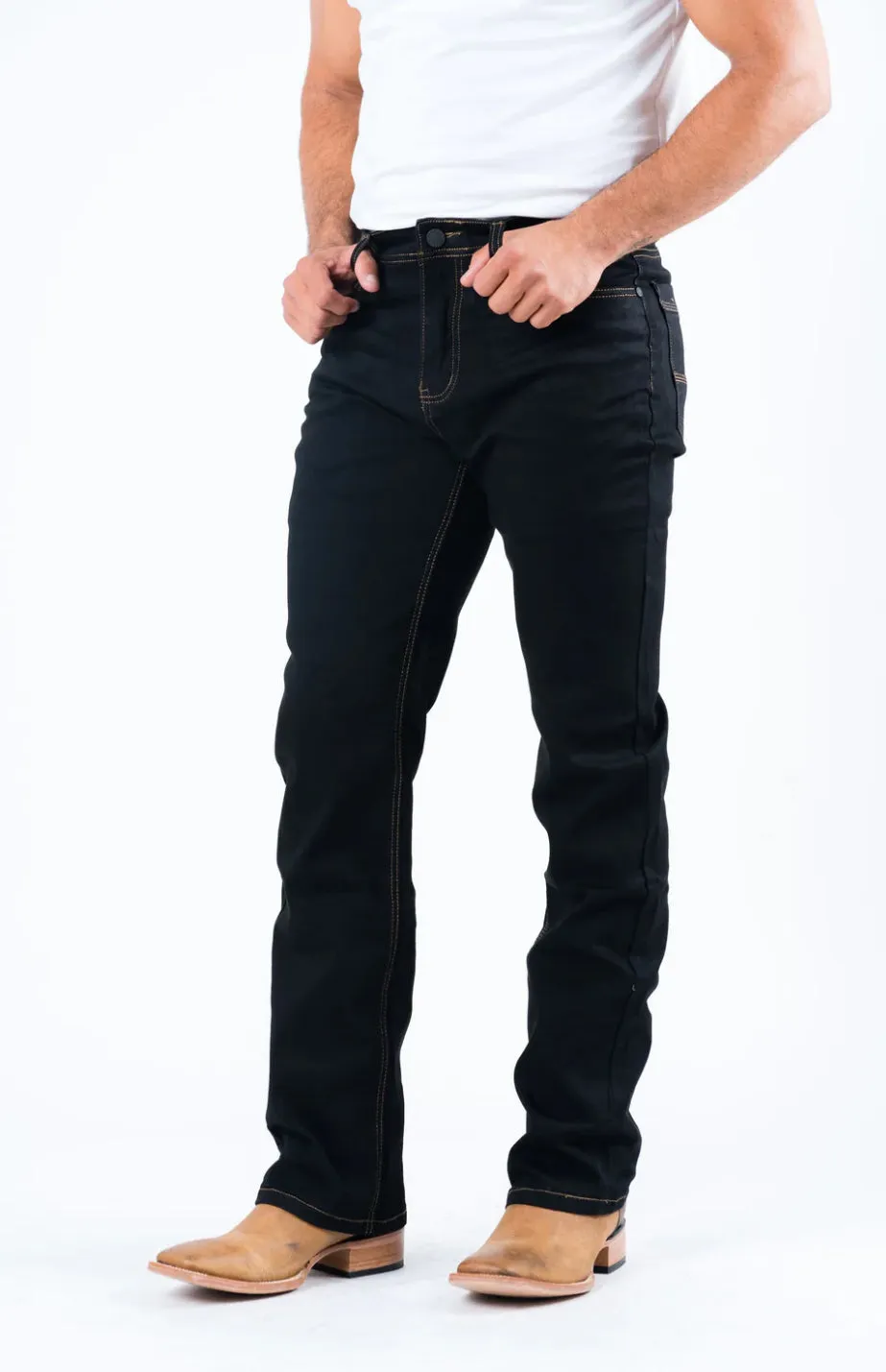 Men’s Platini Jet Black Holt Boot Cut Jeans