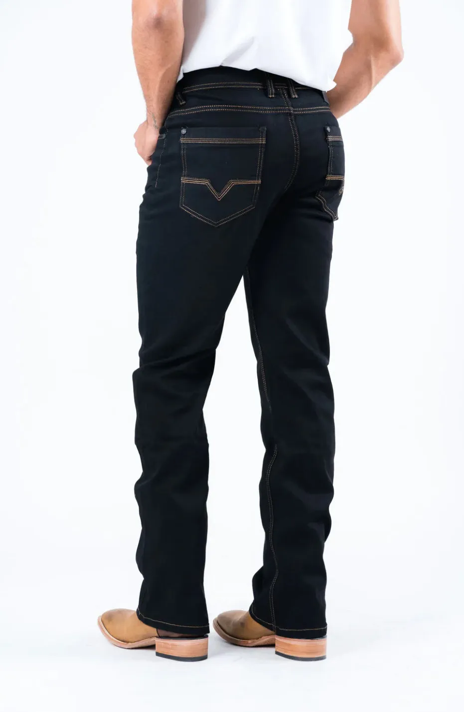 Men’s Platini Jet Black Holt Boot Cut Jeans