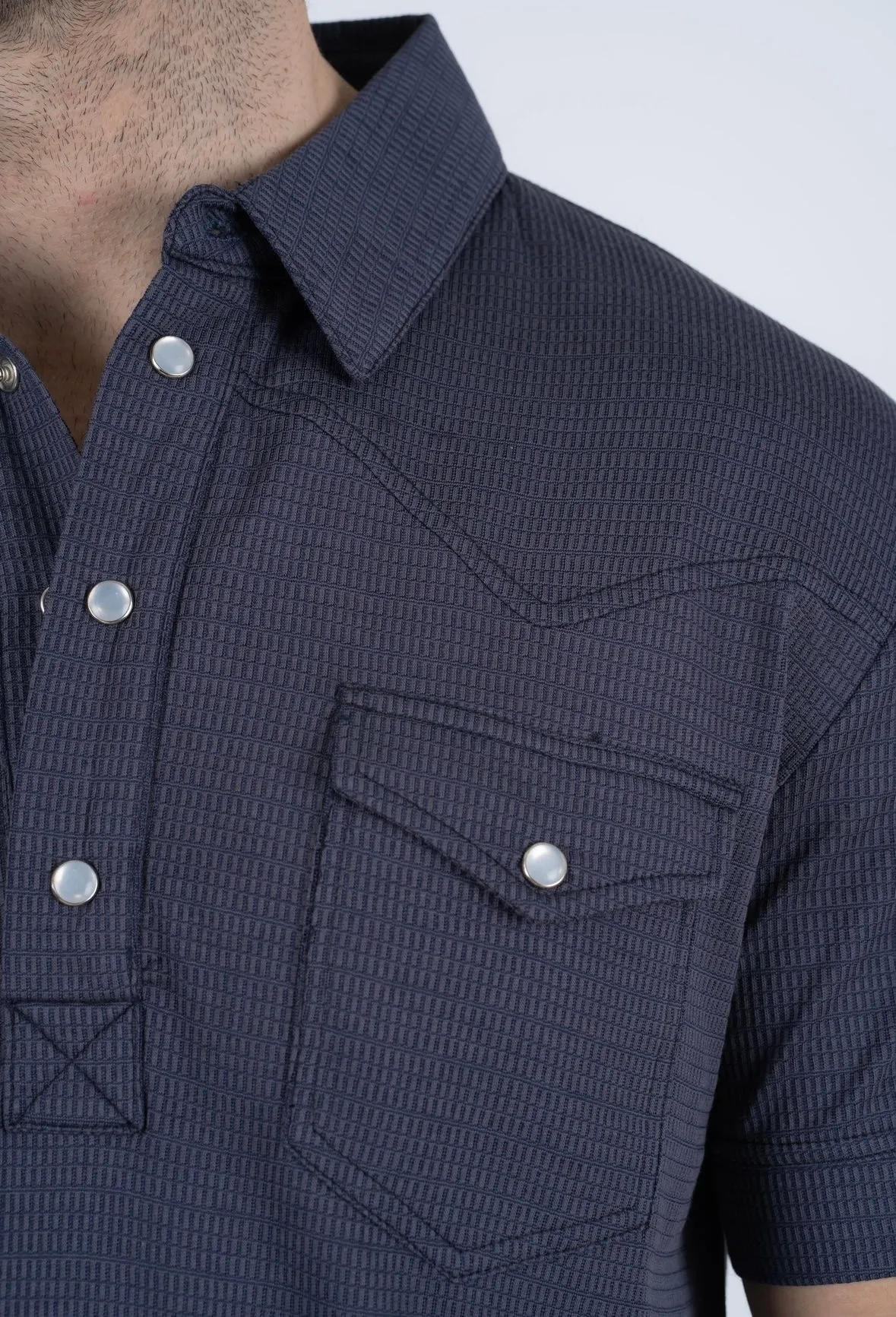 Men's Platini Pearl Snap Button Western Polo
