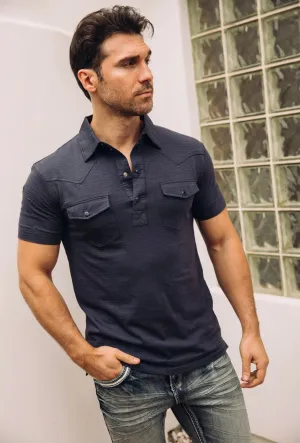 Men's Platini Pearl Snap Button Western Polo