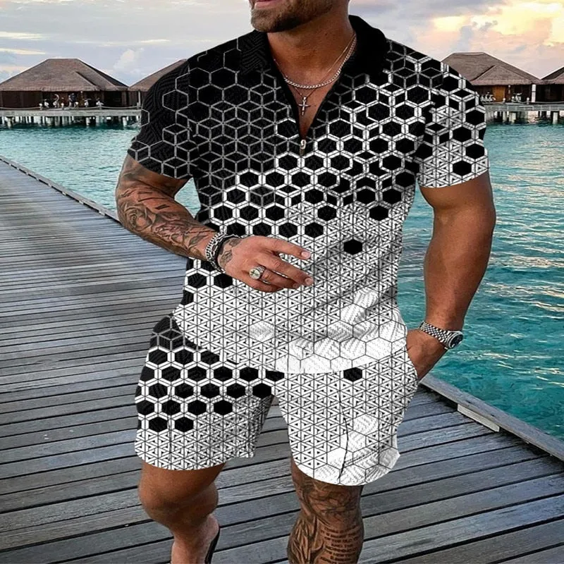Men's Polo Suit Fashion Men Sets
