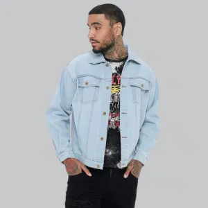 Men's Relaxed Fit Denim Jacket | Classic Plain Design, Durable Fabric & Versatile Outerwear