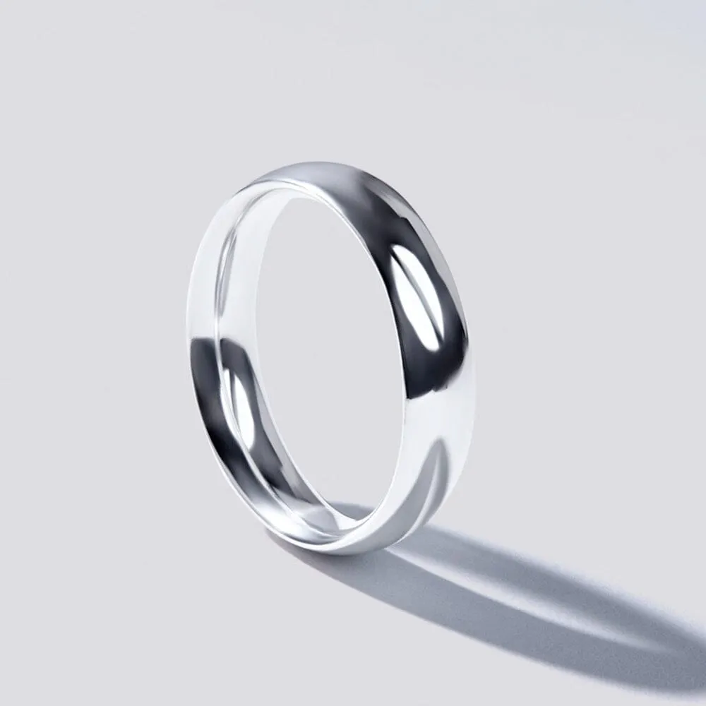 Men's Round Edge Ring in Sterling Silver