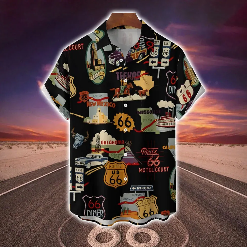 Men's Route 66 Casual Short Sleeve Shirt 2401000255