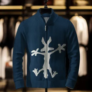 Men's Simple Happy Bunny Art Print Casual Jacket