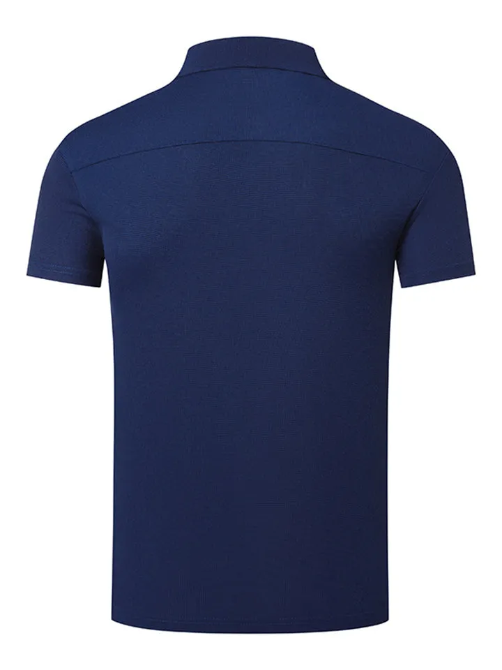 Men's Simple Solid Color Short Sleeve Polo Shirt