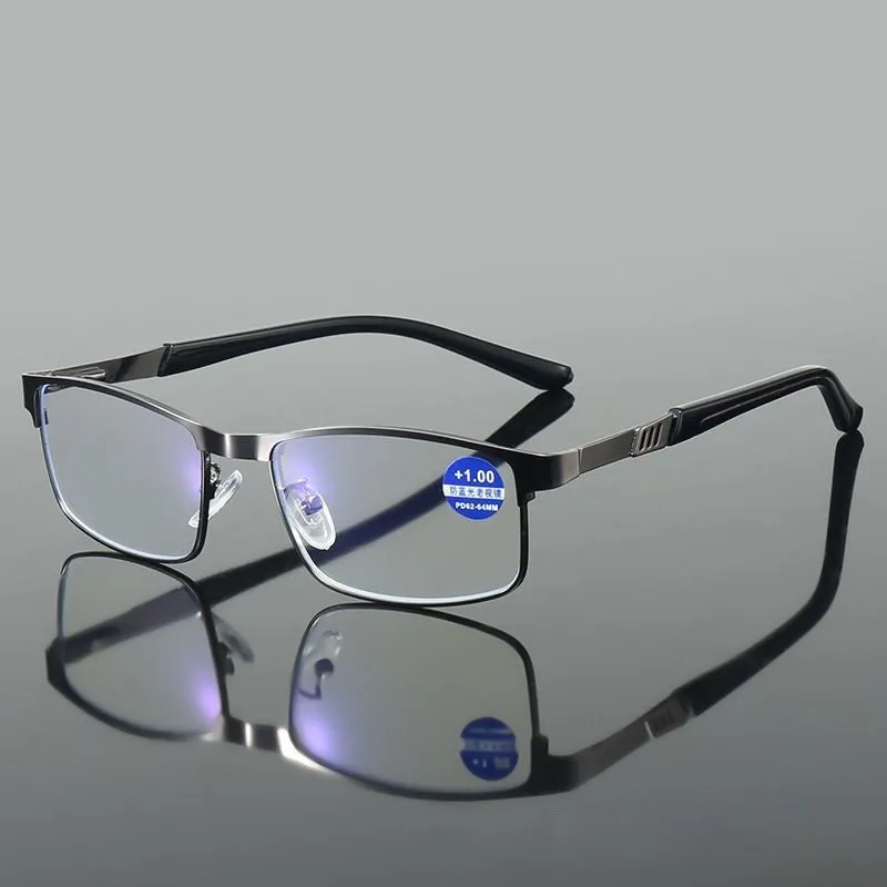 MEN'S SIMPLE SQUARE FRAME ANTI-BLUE LIGHT READING GLASSES