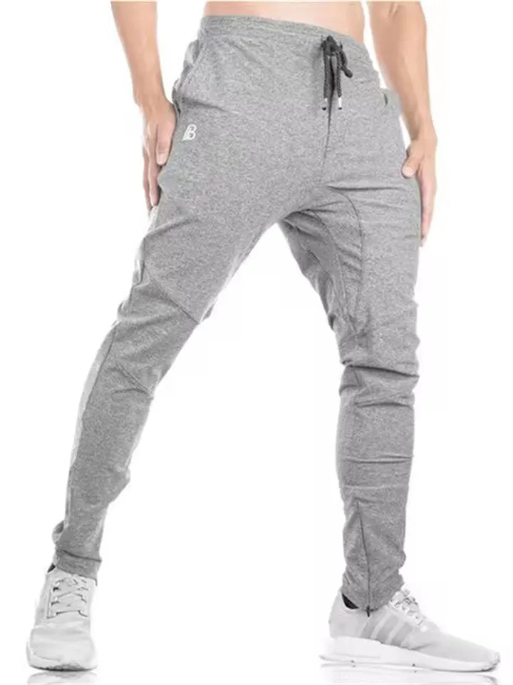 Men's Stretchy Casual Solid Color Lace Up Sport Pants