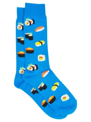 Men's Sushi & Sashimi Socks All-Over Size 10-13 Blue