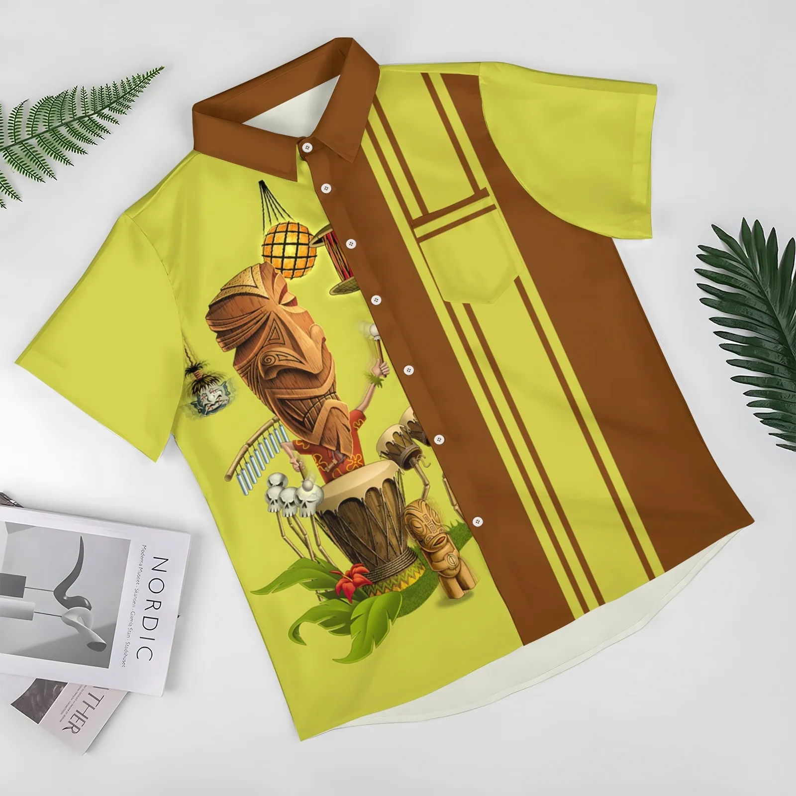 Men's TIKI ART Casual Short Sleeve Shirt 2403000711