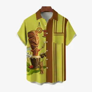 Men's TIKI ART Casual Short Sleeve Shirt 2403000711