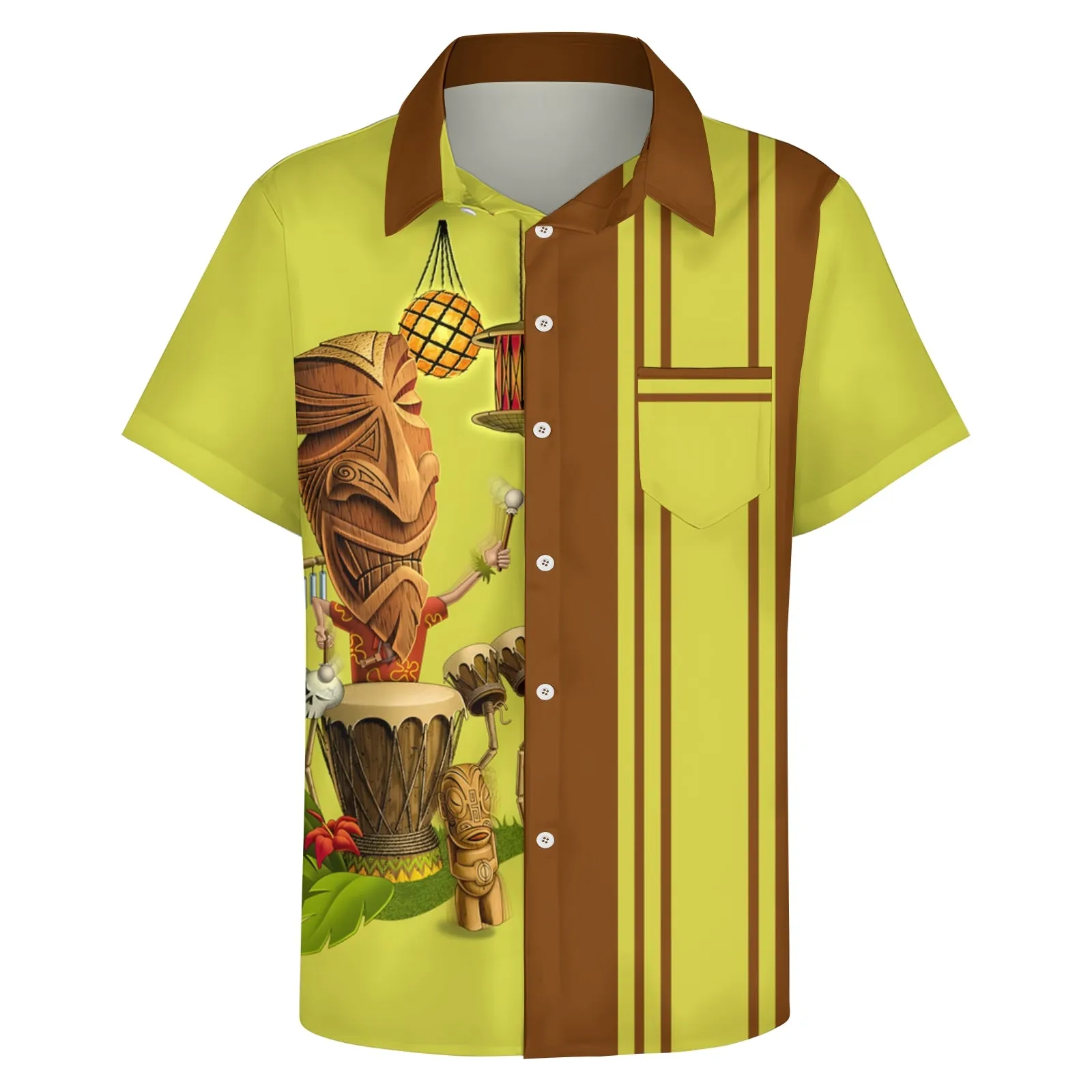 Men's TIKI ART Casual Short Sleeve Shirt 2403000711