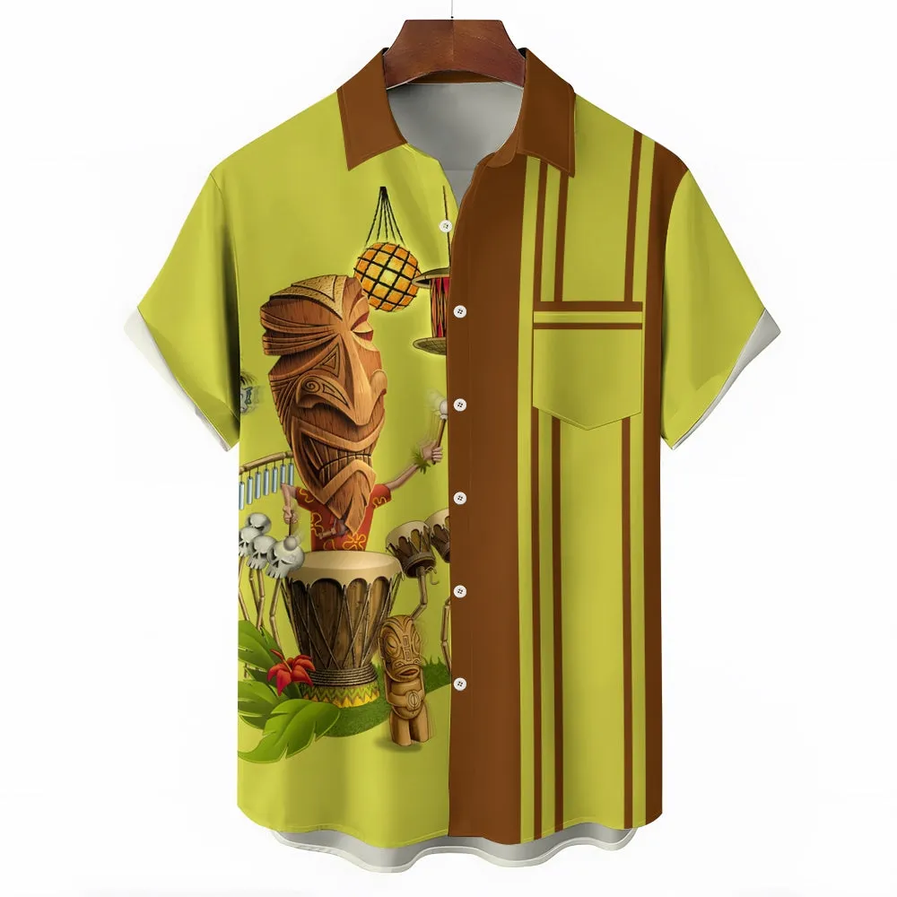 Men's TIKI ART Casual Short Sleeve Shirt 2403000711