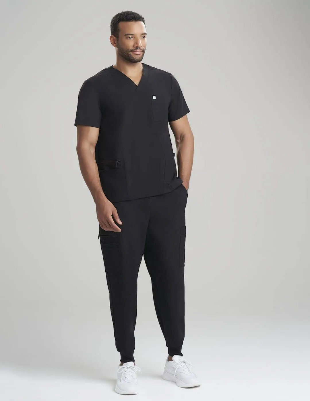 Mens Utility Scrub Top - Black