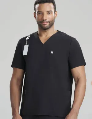 Mens Utility Scrub Top - Black