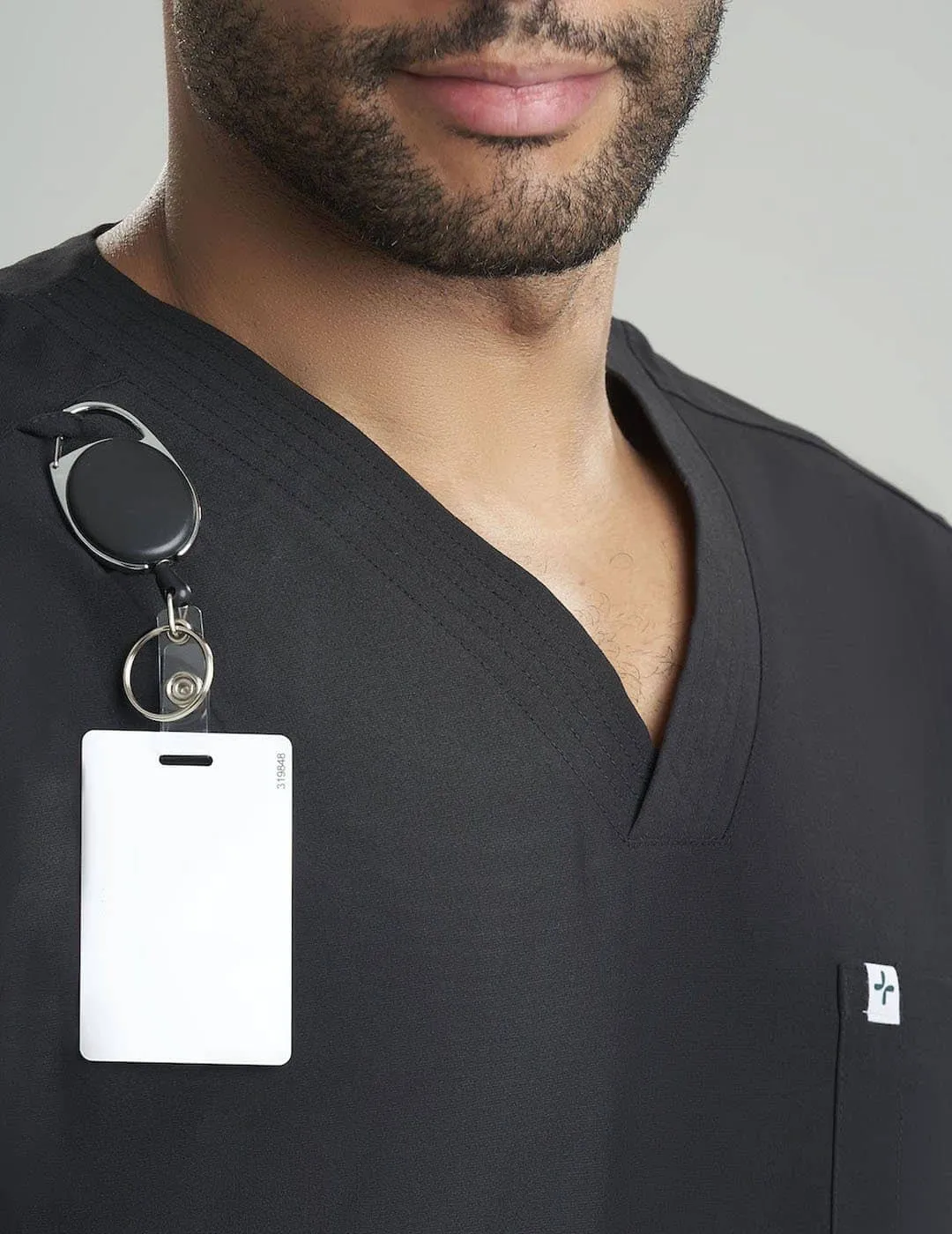 Mens Utility Scrub Top - Black