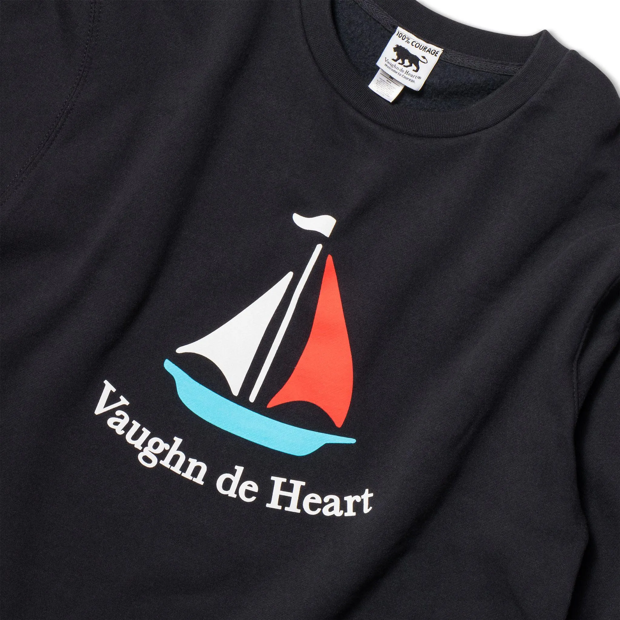 Men's - Voilier - Navy Blue Sailboat French Crew Neck Sweater