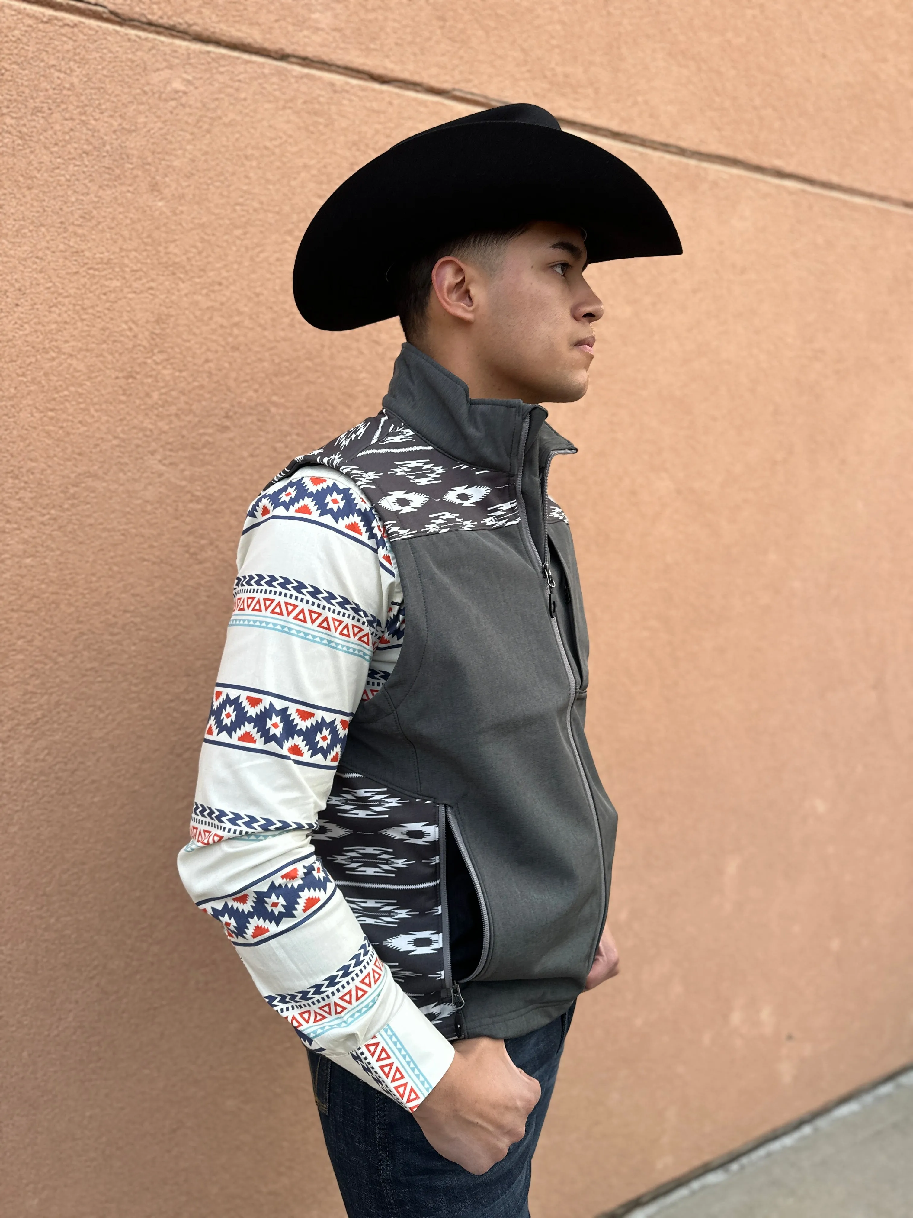 Men’s White Aztec Digital Print Shirt