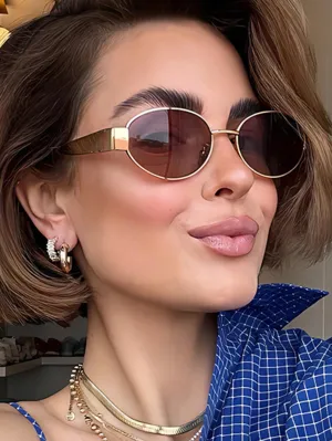 Metal Retro Oval Sunglasses