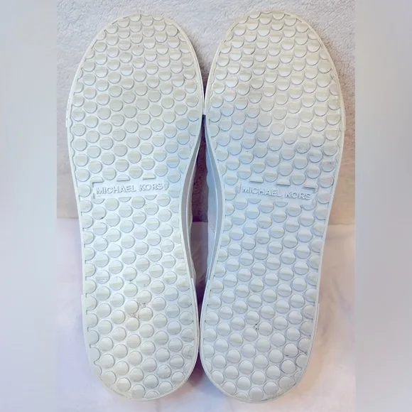 Michael Kors “Baxter” color-blocked leather sneaker tennis shoe orange white 12