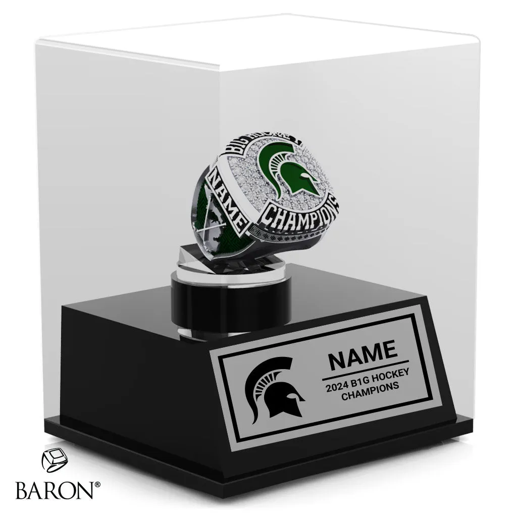 Michigan State University Men's Hockey 2024 Championship Display Case