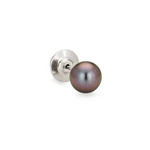 Mikimoto Blue Lagoon Tie Tack 10mm Black Cultured Pearl Pin Clasp Men's Jewelry