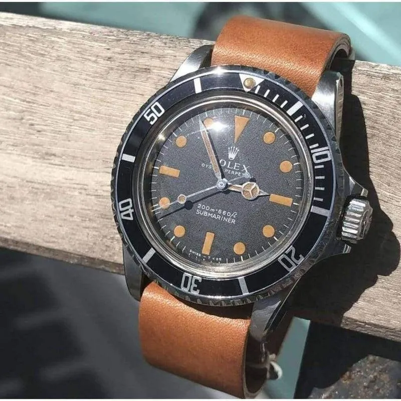 Military Natural Italian Leather Watch Strap