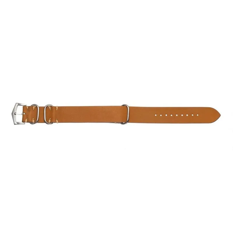 Military Natural Italian Leather Watch Strap