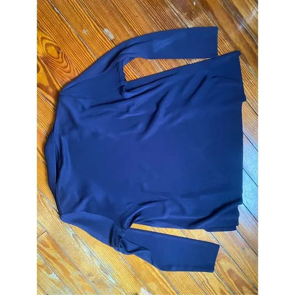 Misook Navy Blue Open Front Knit Cardigan Size Large, MSRP $278