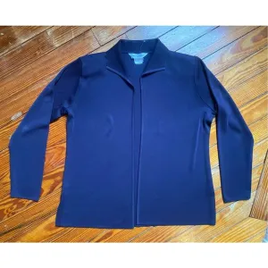 Misook Navy Blue Open Front Knit Cardigan Size Large, MSRP $278