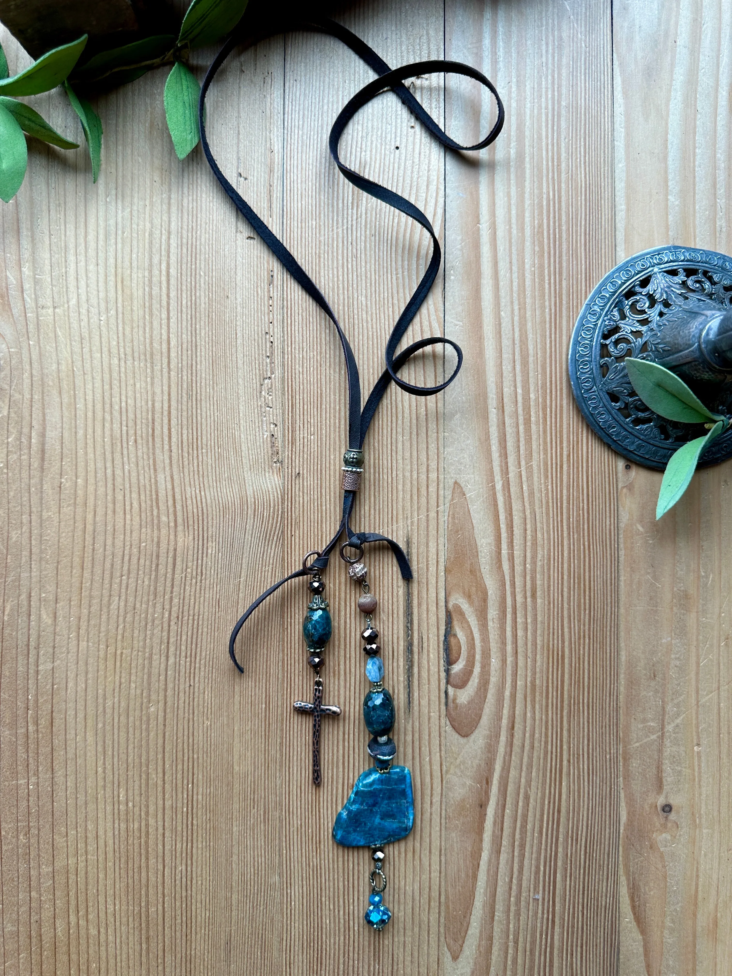 Mocha Dreams Long Leather Necklace