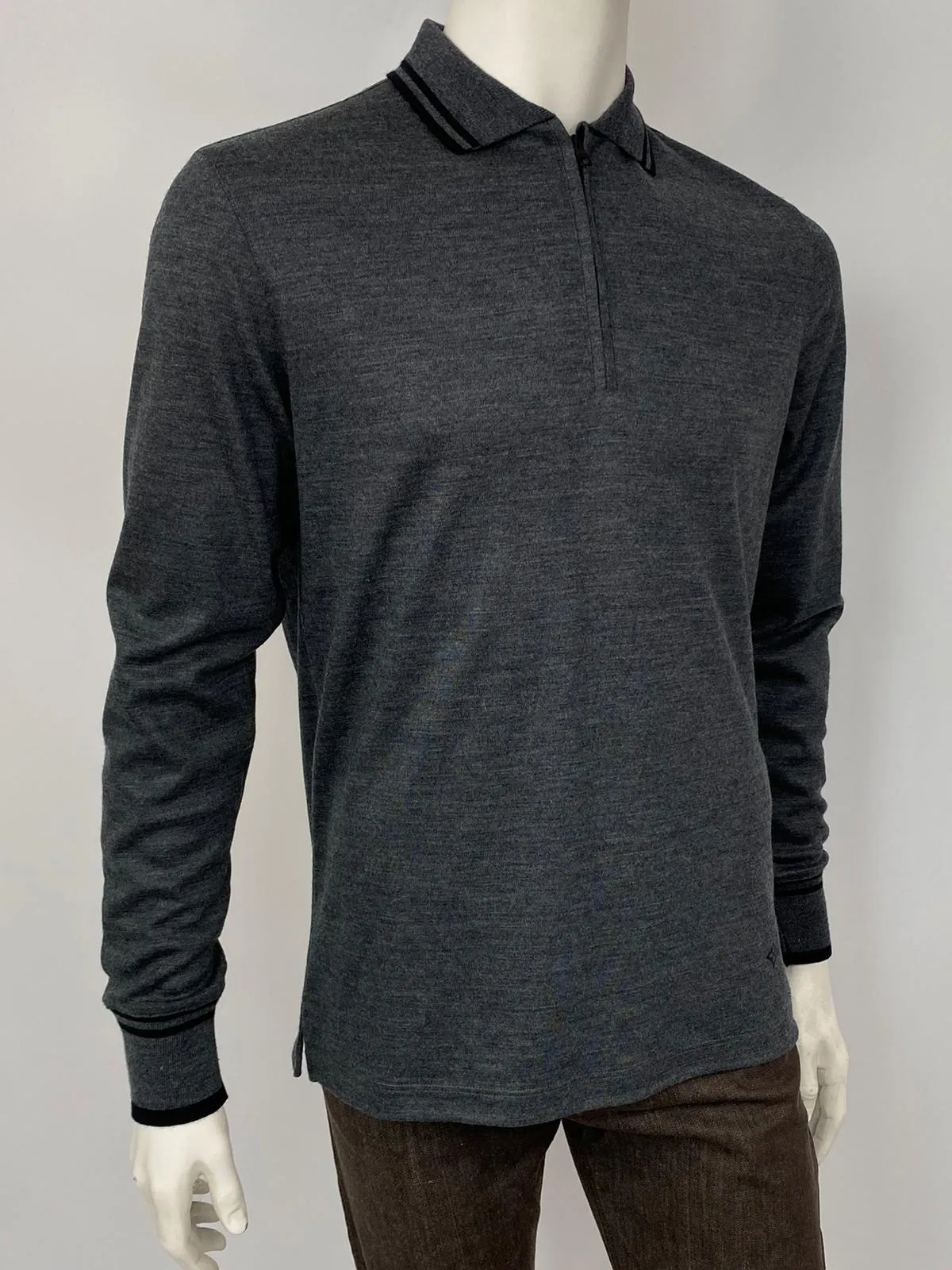 Monogram Detail Long Sleeve Polo