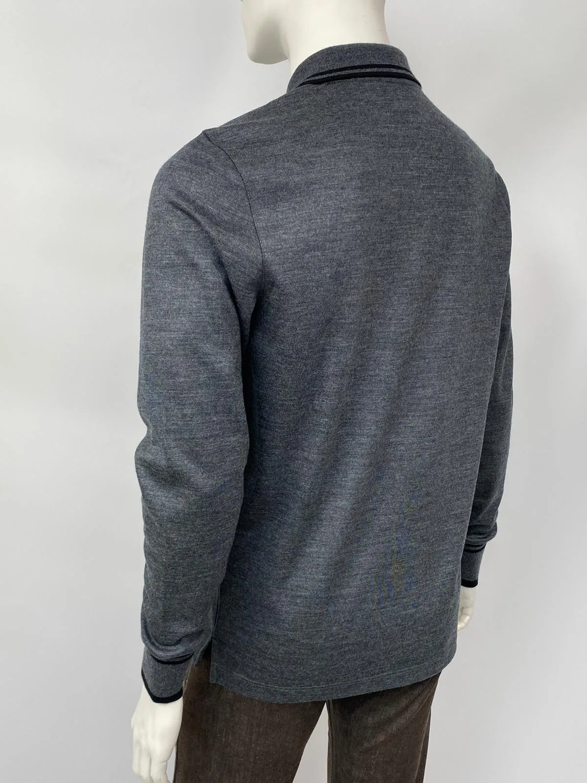 Monogram Detail Long Sleeve Polo