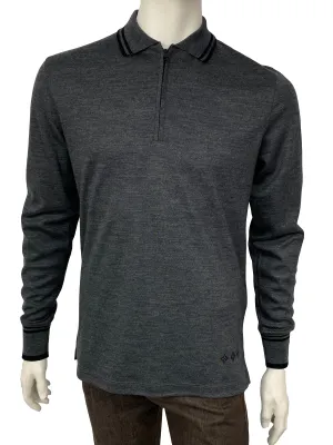 Monogram Detail Long Sleeve Polo