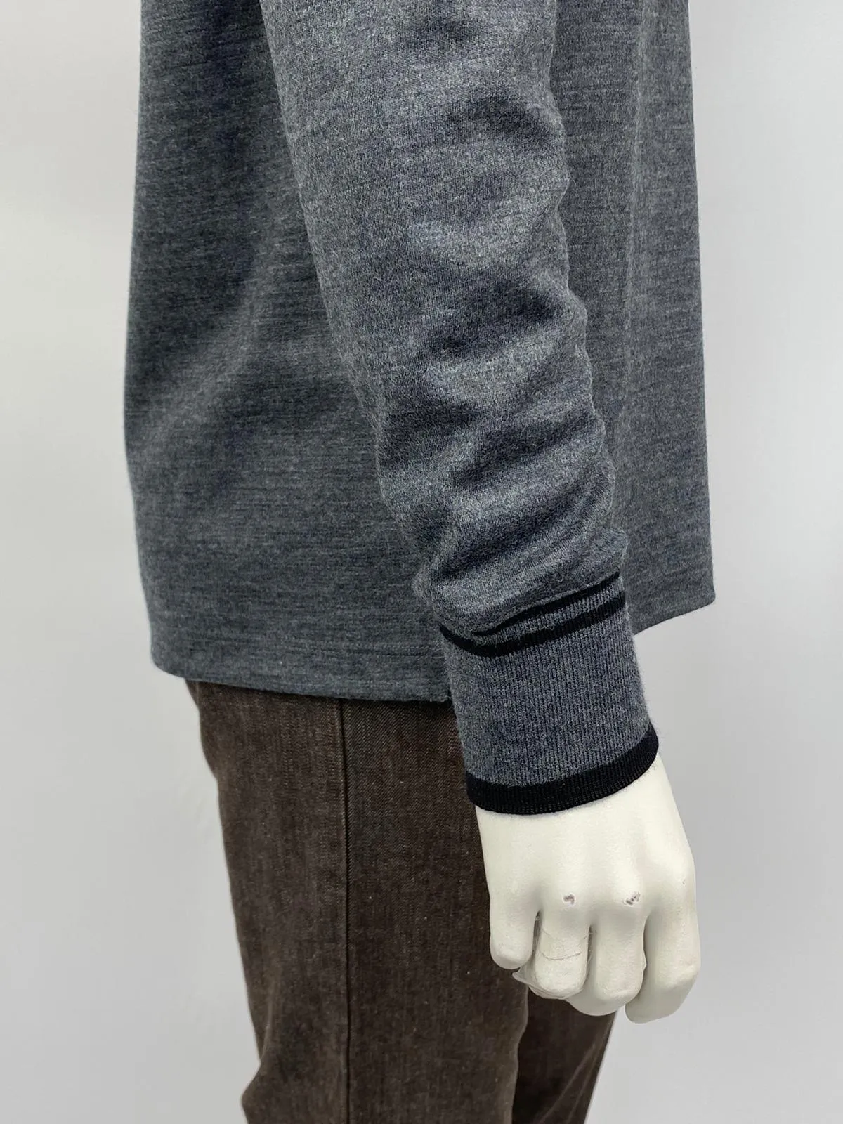 Monogram Detail Long Sleeve Polo