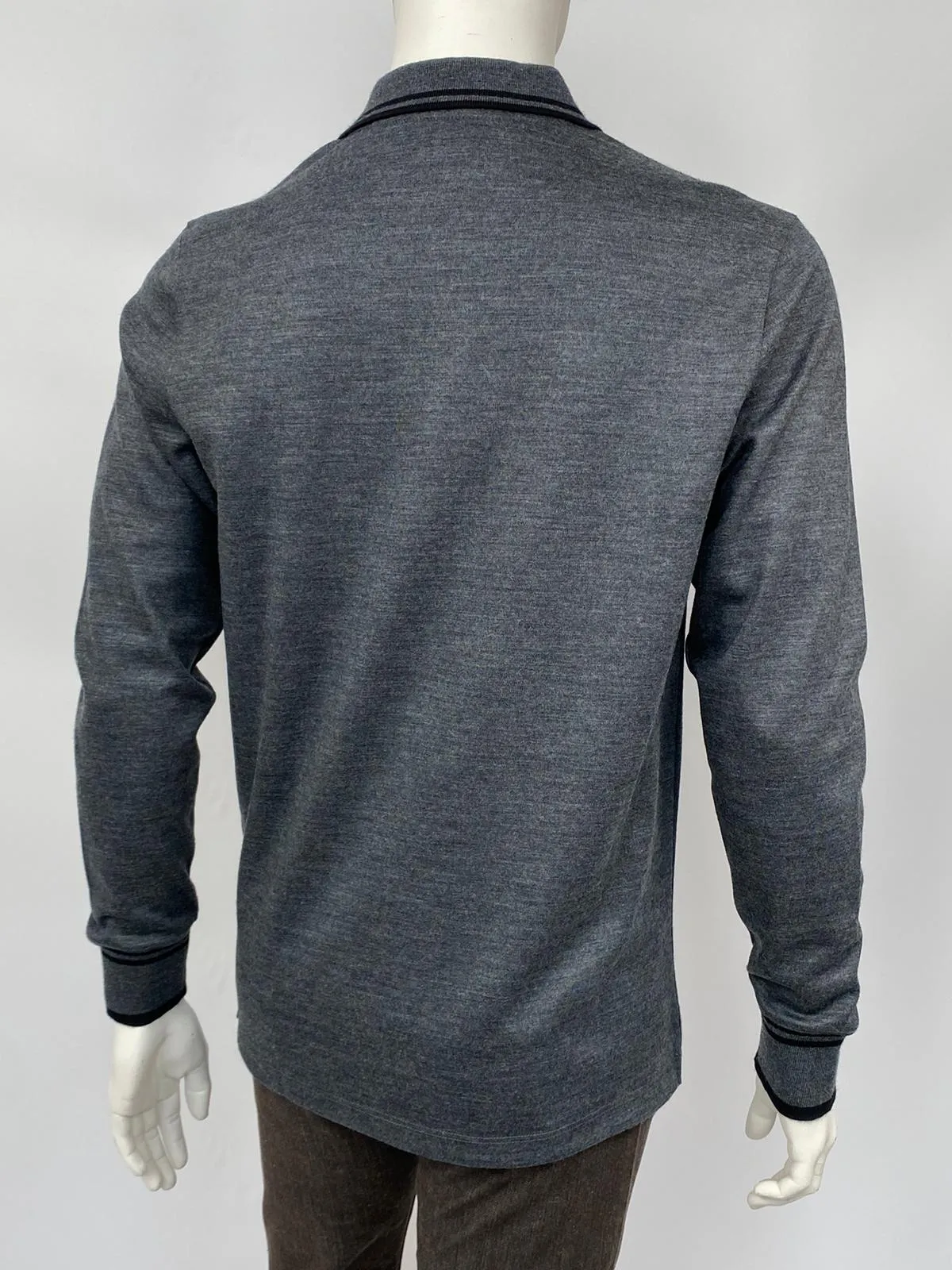 Monogram Detail Long Sleeve Polo