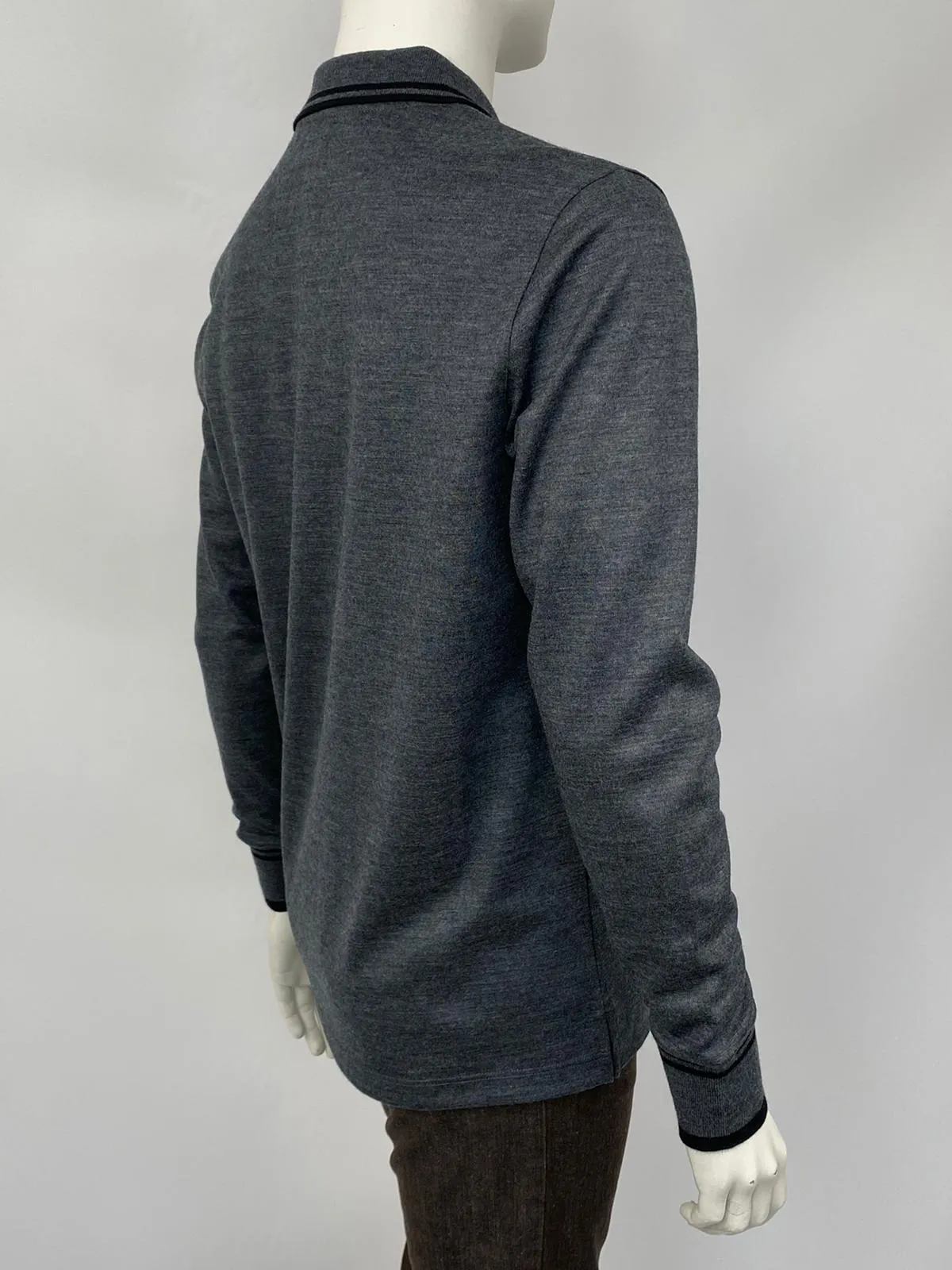 Monogram Detail Long Sleeve Polo