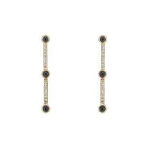 Montreal Pavé Bar and Gemstone Earrings