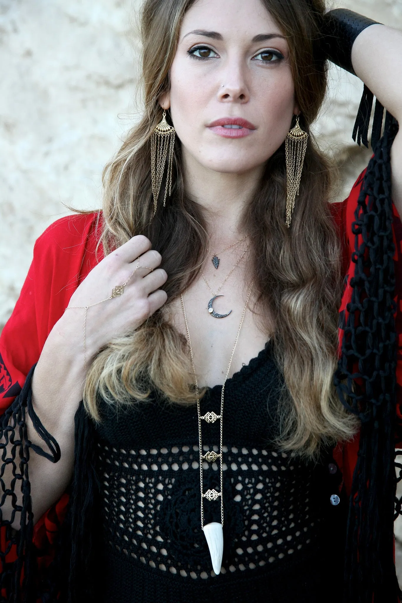 Moonstone Crescent Moon Necklace