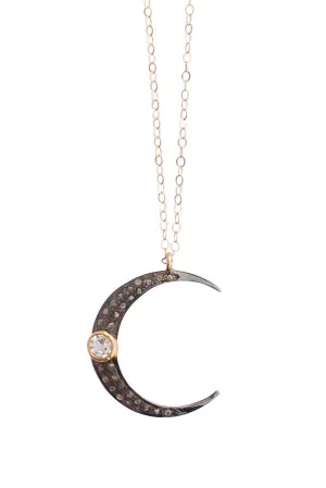 Moonstone Crescent Moon Necklace