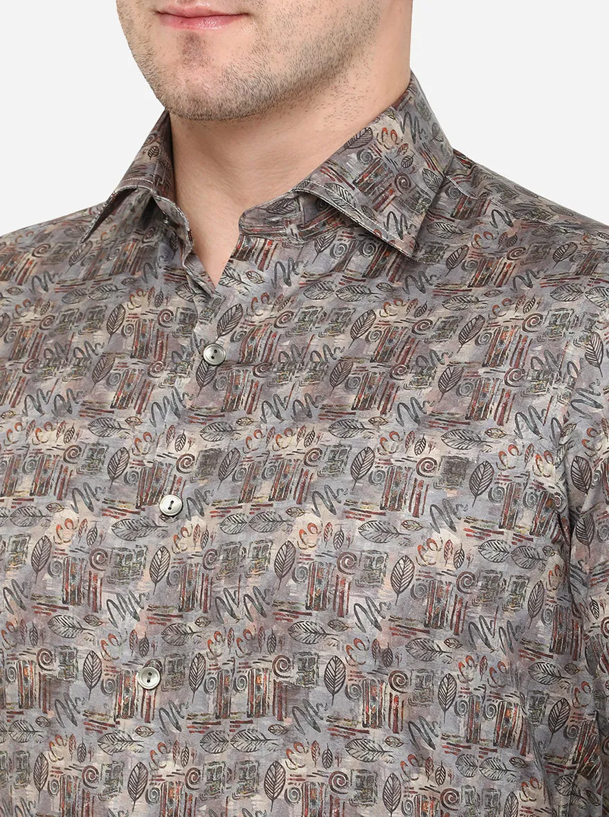 Multicolor Printed Slim Fit Party Wear Shirt | Wyre