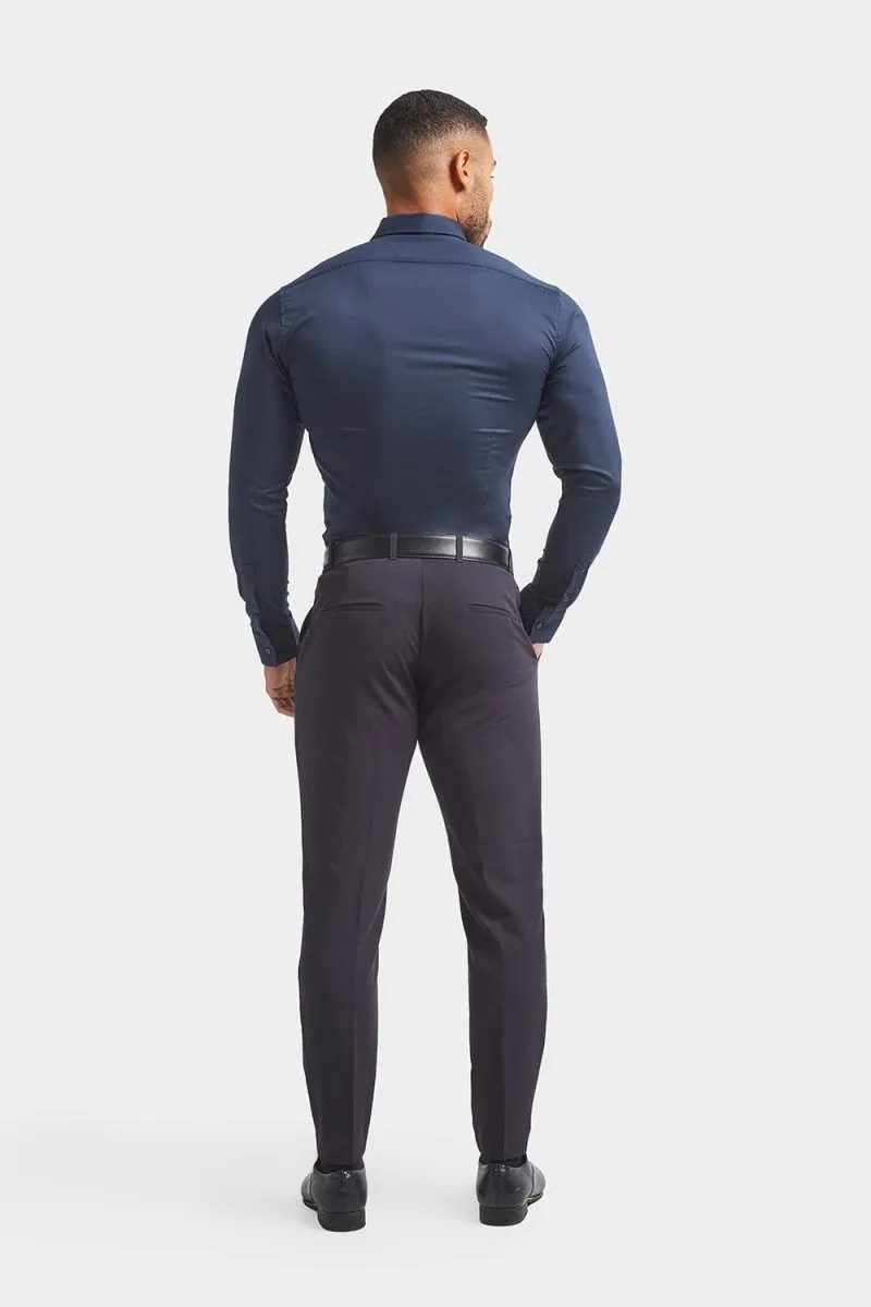 Muscle Fit Dress Shirt in Navy