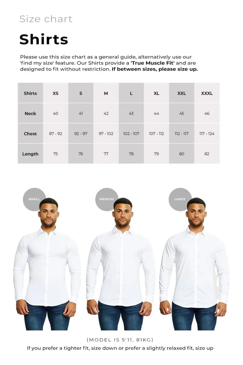 Muscle Fit Dress Shirt in Navy