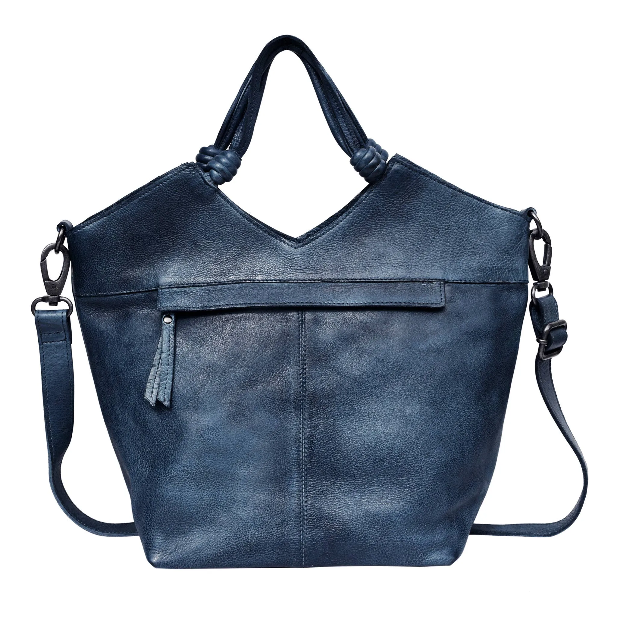 Nash Handcrafted Leather Tote/Crossbody Bag in Moss