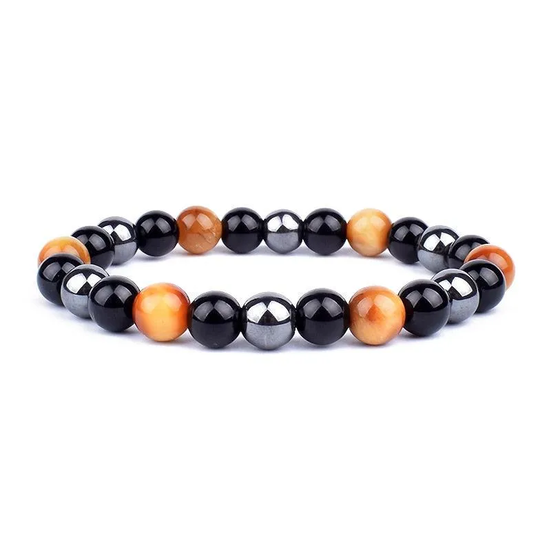 Natural Black Obsidian Hematite Tiger Eye Beads Bracelets Men for Magnetic Health Protection Women Jewelry Pulsera Hombre